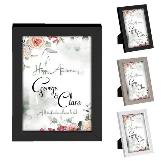 Personalised Anniversary Wooden Frames Any Image Name Wedding Gift Mr and Mrs 10