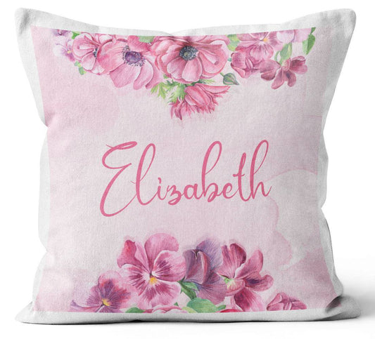 Personalised Any Name Floral Design Cushion Printed Birthday Gift 553