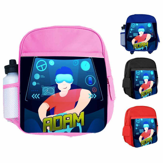 Personalised Kids Backpack Any Name Gaming Boys Girls Children School Bag 4