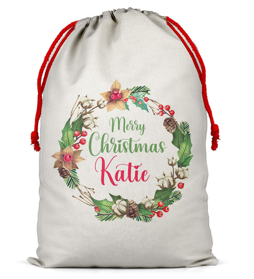 Personalised Christmas Sack Santa Bag Xmas Boy Girl Gift Stocking Bag 14