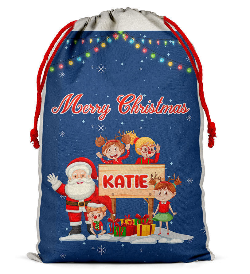 Personalised Christmas Sack Santa Bag Xmas Boy Girl Gift Stocking Bag 13