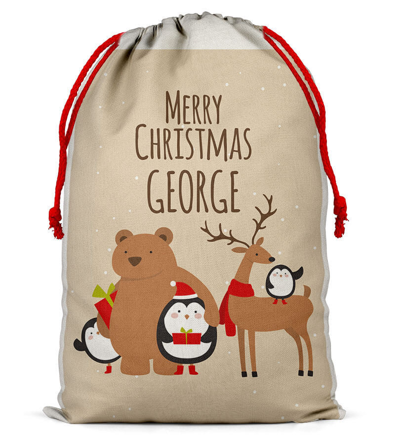 Personalised Christmas Sack Santa Bag Xmas Boy Girl Gift Stocking Bag 8