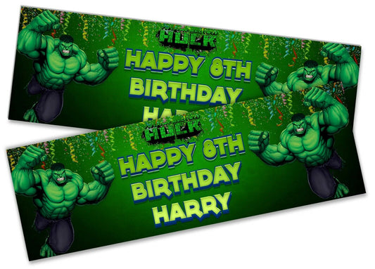 x2 Personalised Birthday Banner Hulk Children Kids Party Decoration Poster
