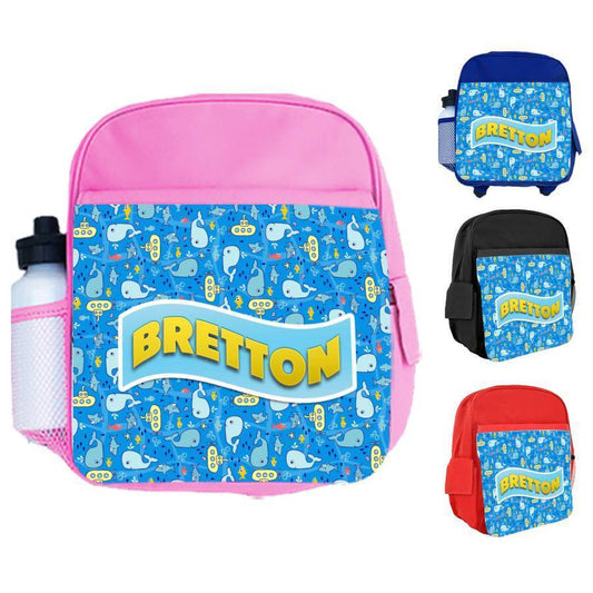 Personalised Kids Backpack Any Name Generic Design Boys Girls kid School Bag 58