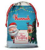 Personalised Christmas Sack Santa Bag Xmas Boy Girl Gift Stocking Bag 9