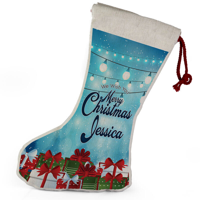Personalised Any Name Christmas Stocking Tree Decoration Gift Present 4