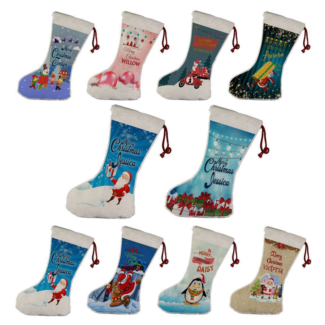 Personalised Any Name Christmas Stocking Tree Decoration Gift Present 4