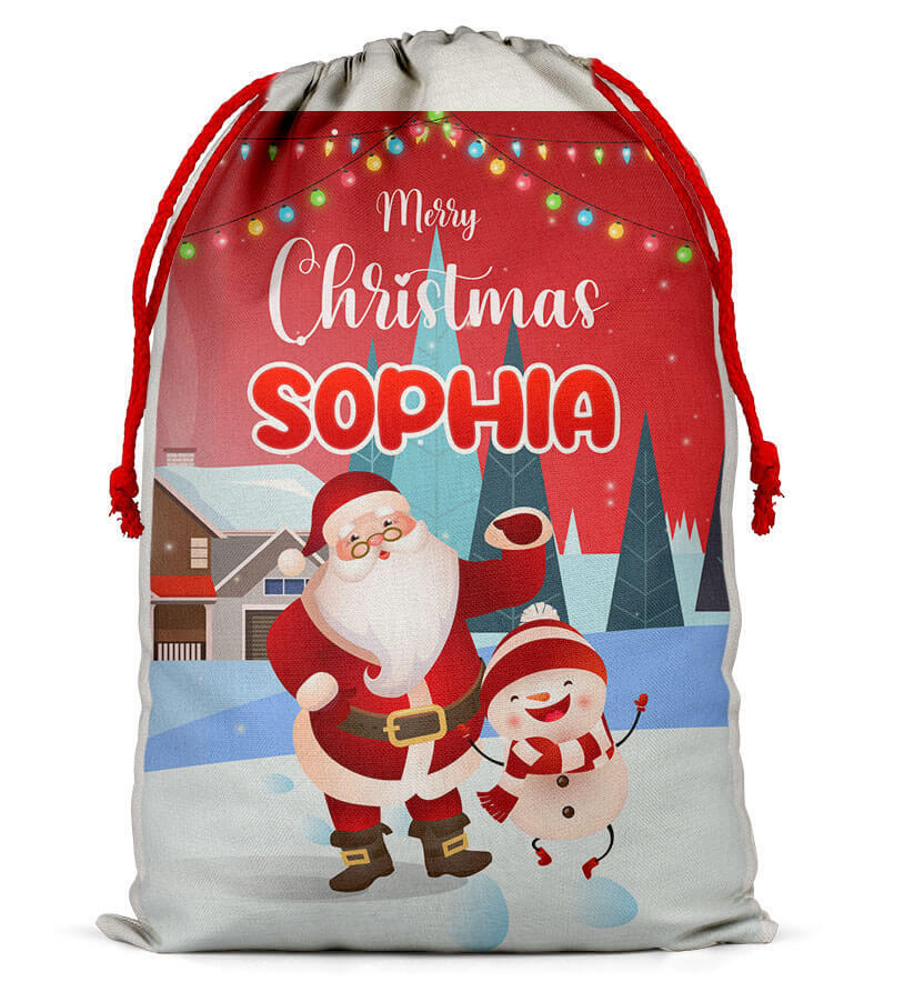 Personalised Christmas Sack Santa Bag Xmas Boy Girl Gift Stocking Bag 13