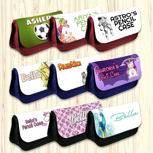 Personalised Pencil Case Generic Girls Boys Stationary Kids School Bag 22