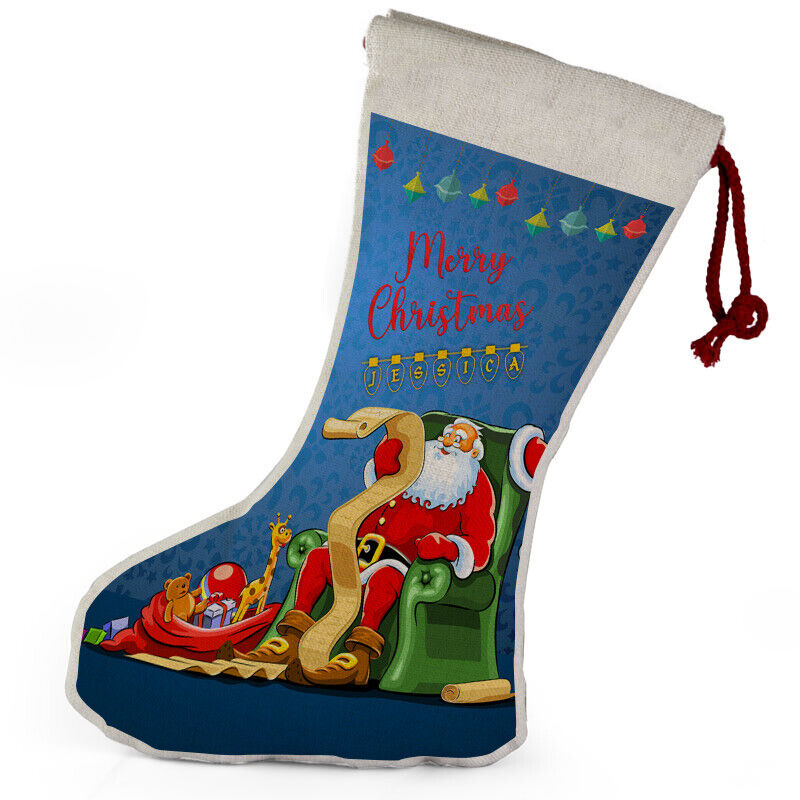 Personalised Any Name Christmas Stocking Tree Decoration Gift Present 3
