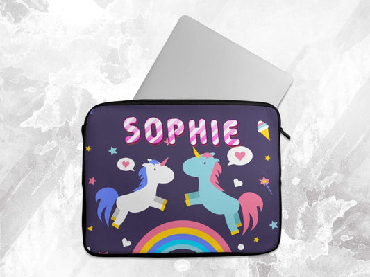 Personalised Any Name Unicorn Laptop Case Sleeve Tablet Bag Chromebook Gift 1