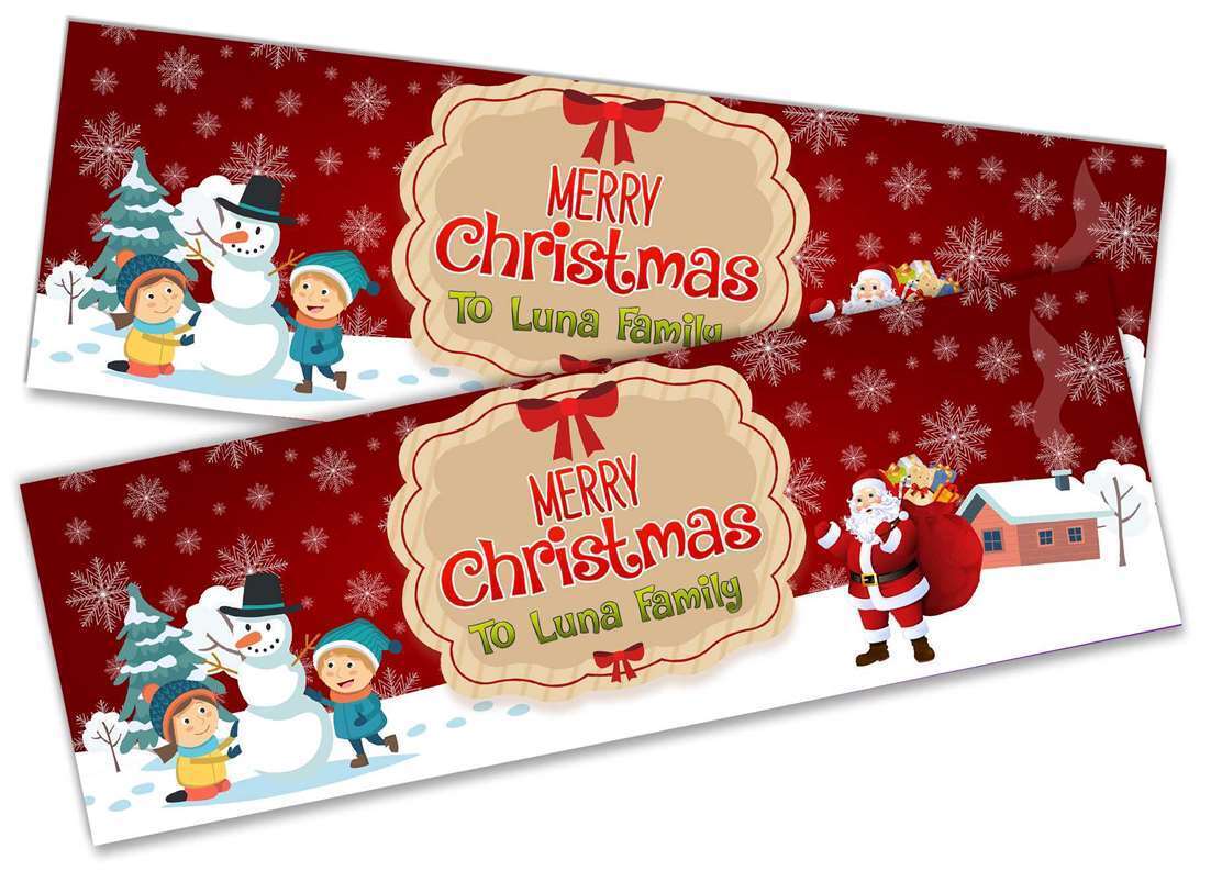Personalised Banner Christmas Design Party Decoration 12