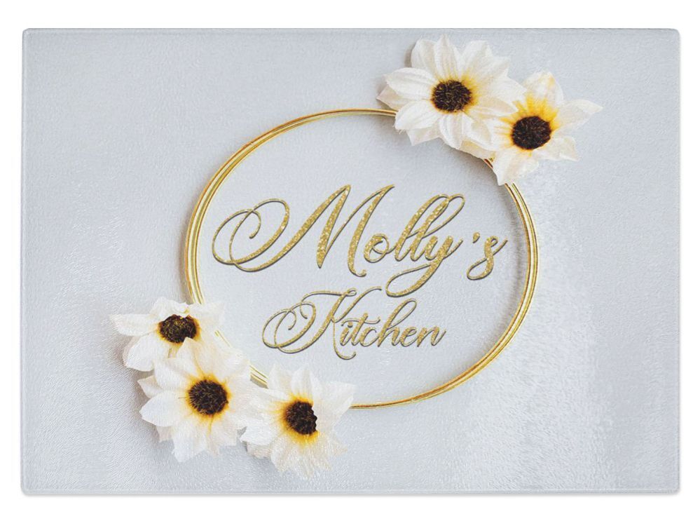 Personalised Any Name Kitchen Glass Chopping Board Item Gift 11