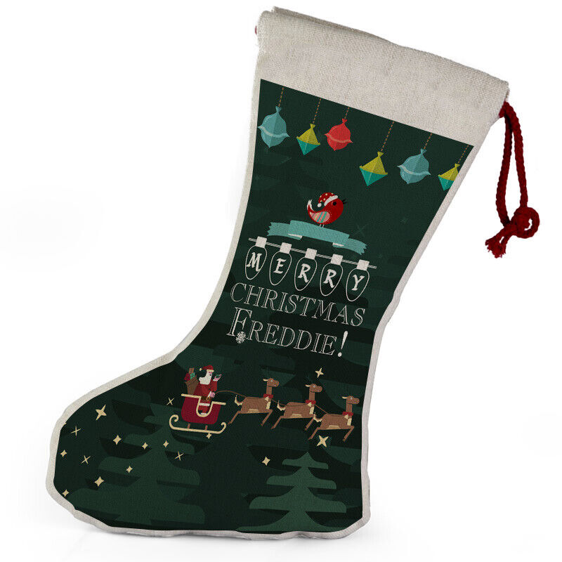 Personalised Any Name Christmas Stocking Tree Decoration Gift Present 1