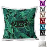 Personalised Cushion Floral Sequin Cushion Pillow Printed Birthday Gift 1