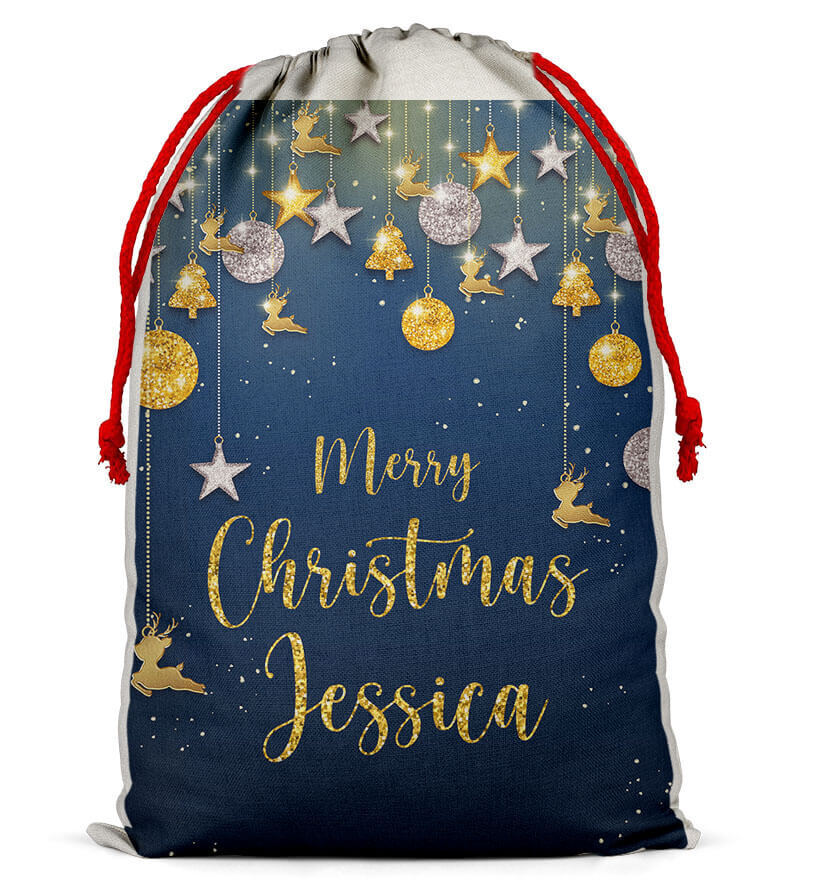 Personalised Christmas Sack Santa Bag Xmas Boy Girl Gift Stocking Bag 7