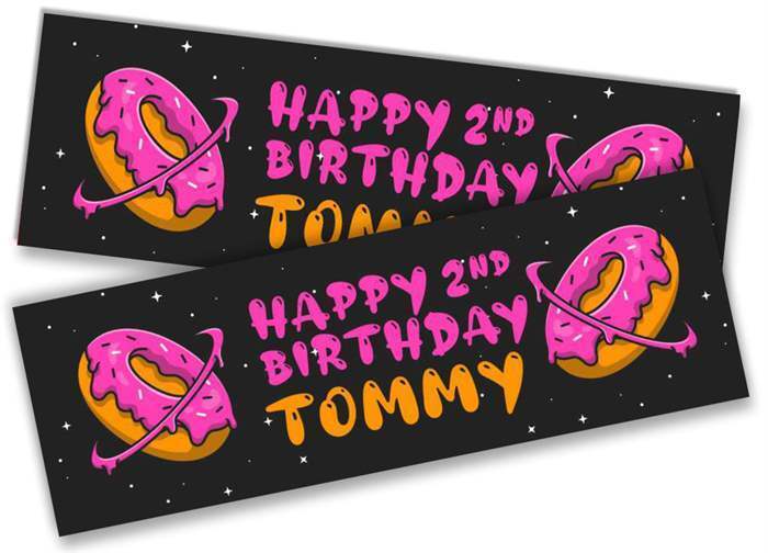Personalised Birthday Banners Space Design Children Kids Party Decoration 2