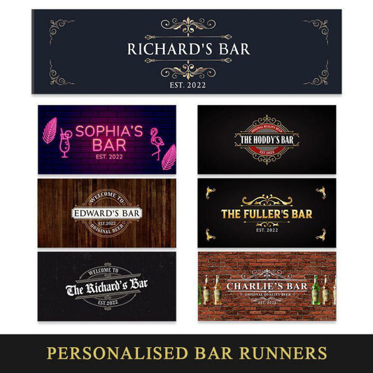 Personalised Any Text Beer Mat Label Bar Runner Ideal Home Pub Cafe Occasion 34