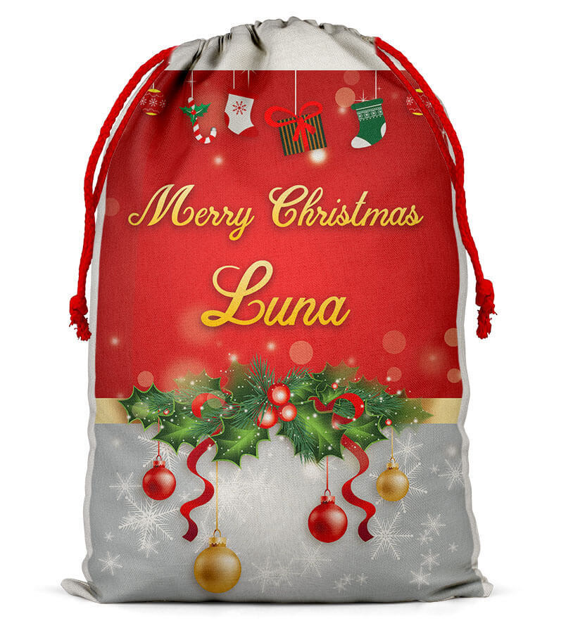 Personalised Christmas Sack Santa Bag Xmas Boy Girl Gift Stocking Bag 7