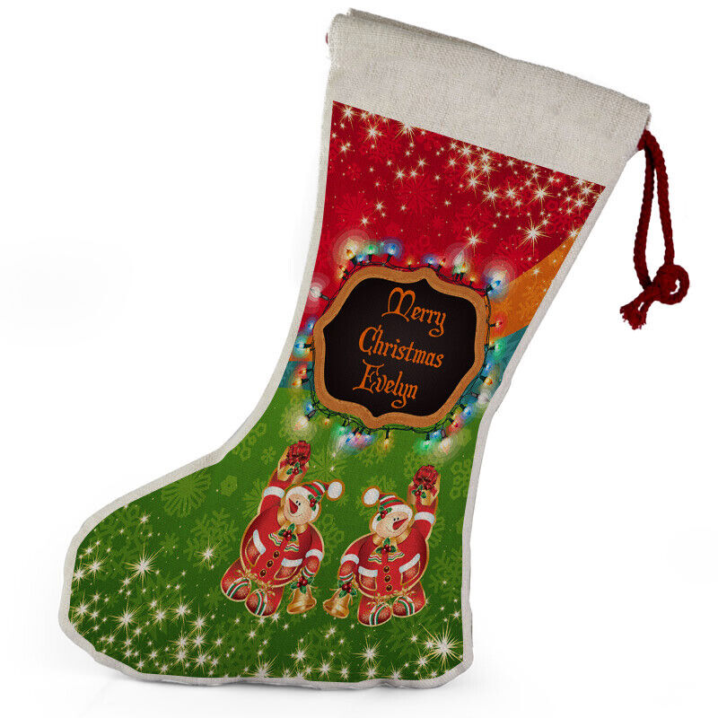 Personalised Any Name Christmas Stocking Tree Decoration Gift Present 3