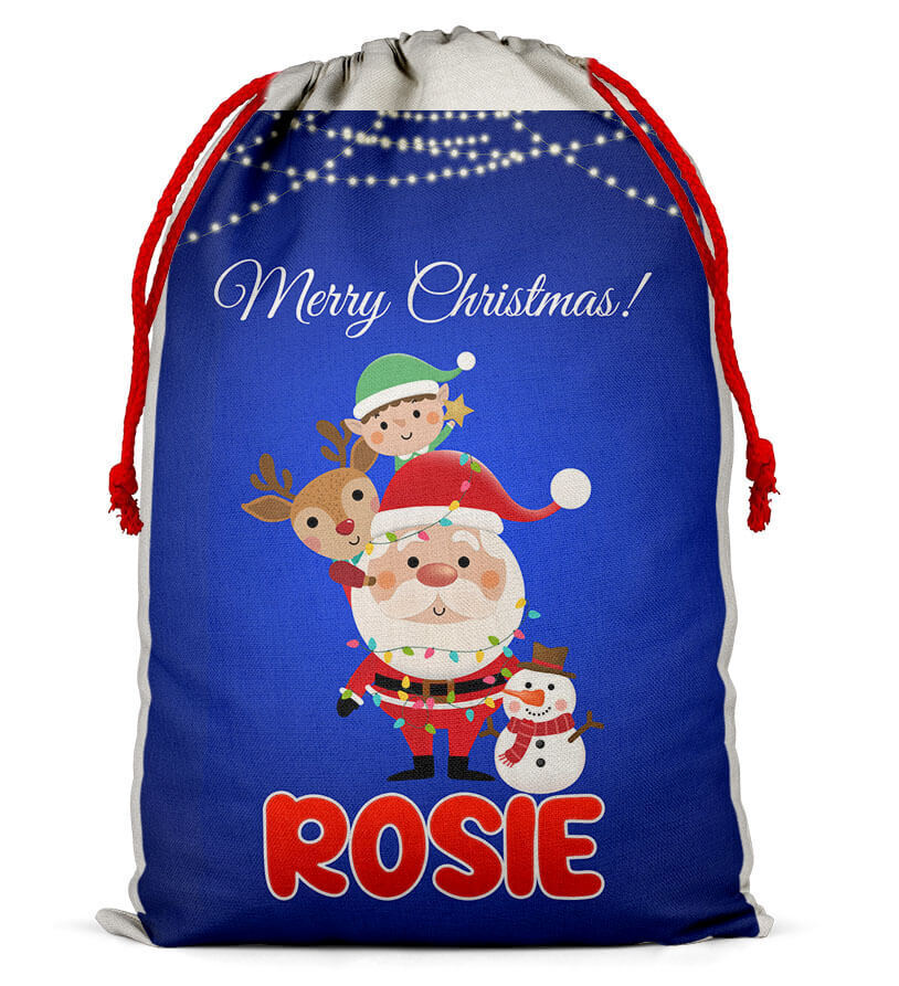 Personalised Christmas Sack Santa Bag Xmas Boy Girl Gift Stocking Bag 10