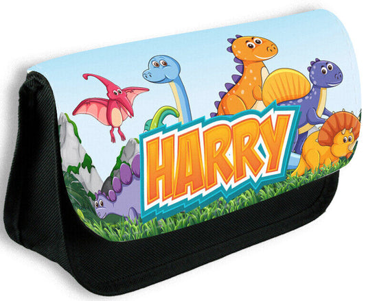 Personalised Pencil Case Any Name Dinosaur Animals Bag School Kids Stationary 4