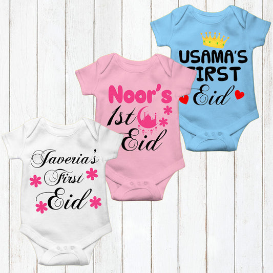 Personalised Eid Baby Vest Baby grow Little baby body suit 2