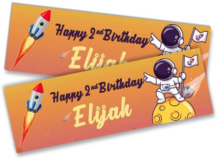 Personalised Birthday Banners Space Design Children Kids Party Decoration 2