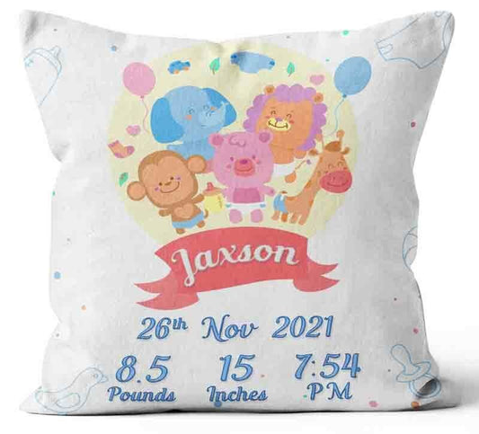 Personalised Any Text Baby Details Cushion Cover Birthday Gift Present 57