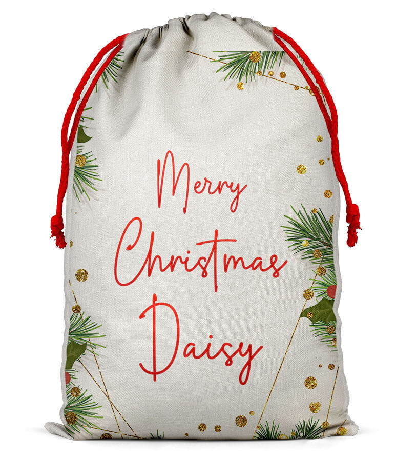 Personalised Christmas Sack Santa Bag Xmas Boy Girl Gift Stocking Bag 11