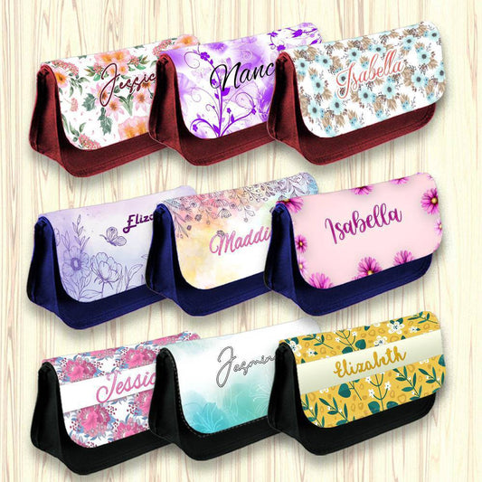 Personalised Pencil Case Floral Girls Boys Stationary Kids School Bag 10