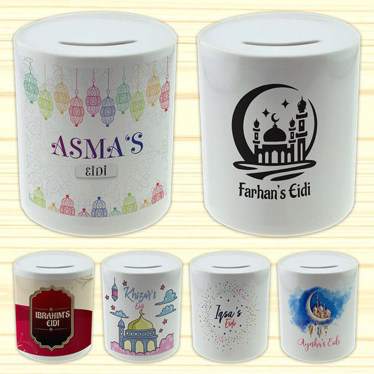 Personalised Any Name Eid Savings Children Money Box Printed Gift 6
