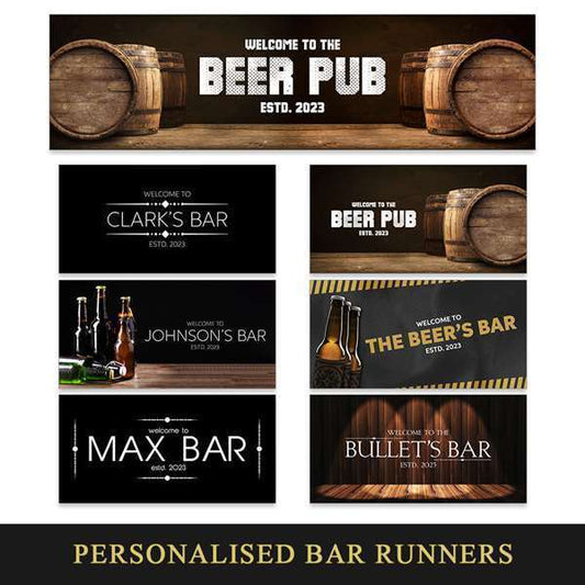 Personalised Any Text Beer Mat Label Bar Runner Ideal Home Pub Cafe Occasion 6