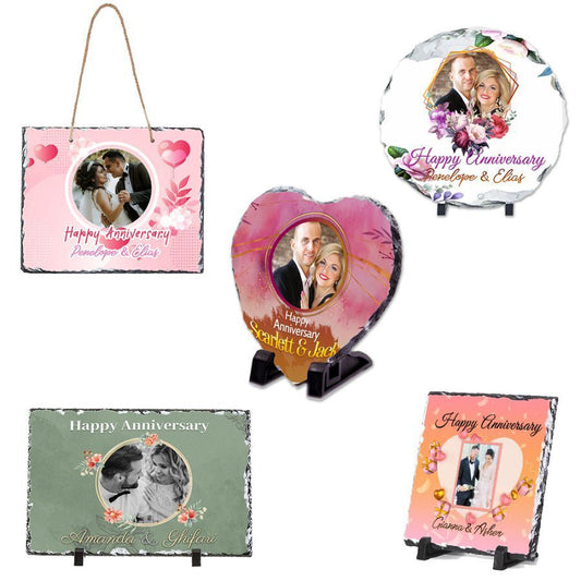 Personalised Anniversary Design Rock Slate  Any Name Image Wedding Gift 8