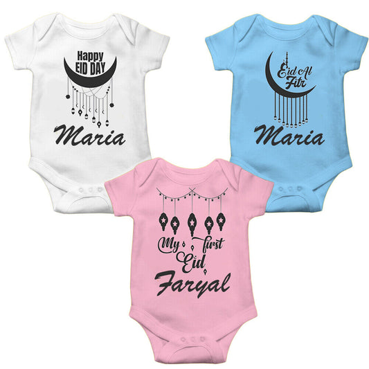 Personalised Eid Baby Vest Baby grow Little baby body suit 22