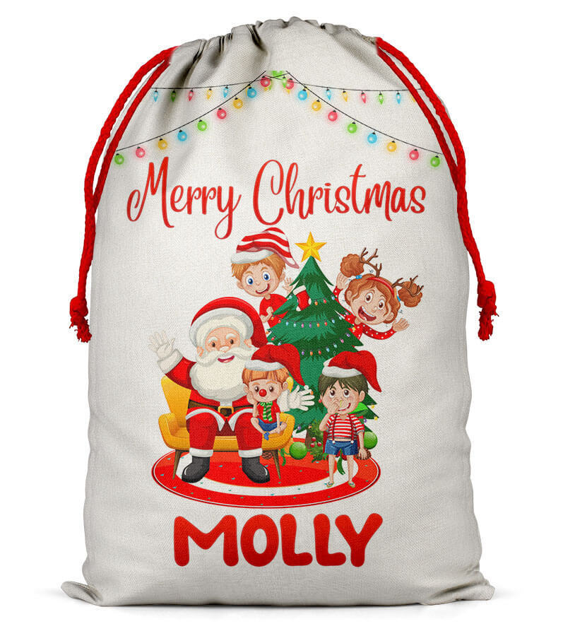 Personalised Christmas Sack Santa Bag Xmas Boy Girl Gift Stocking Bag 13