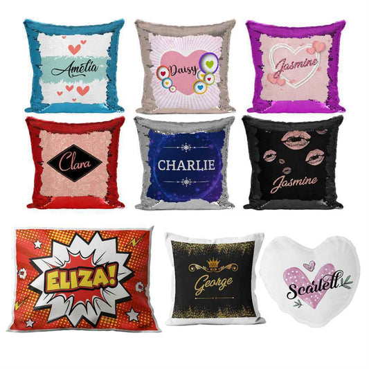 Personalised Cushion Abstract Sequin Cushion Pillow Printed Birthday Gift 27
