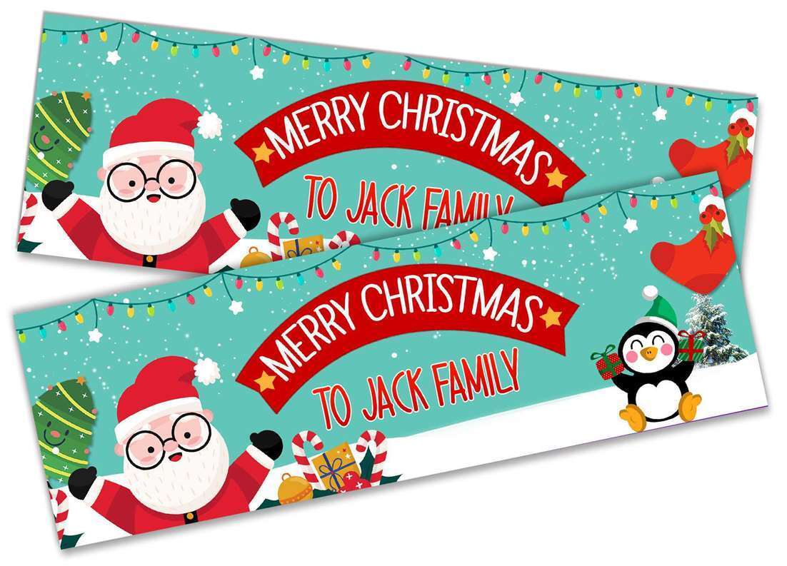 Personalised Banner Christmas Design Party Decoration 12