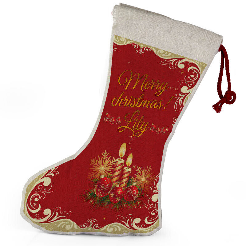 Personalised Any Name Christmas Stocking Tree Decoration Gift Present 1