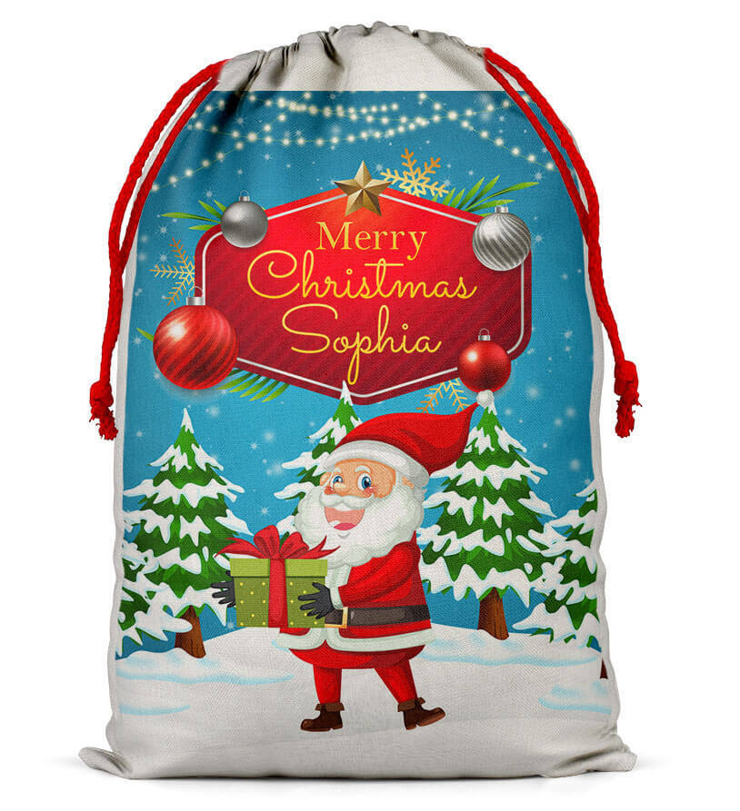 Personalised Christmas Sack Santa Bag Xmas Boy Girl Gift Stocking Bag 9
