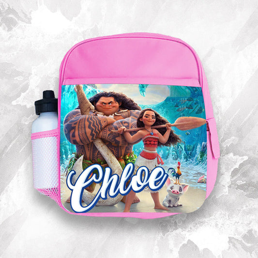 Personalised Kids Backpack Any Name Moana Girl Childrens School Bag