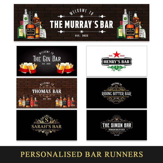Personalised Any Text Beer Mat Label Bar Runner Ideal Home Pub Cafe Occasion 30