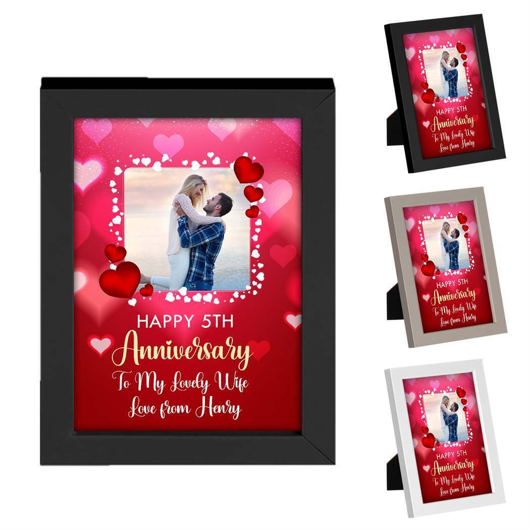 Personalised Anniversary Wooden Frames Any Image Name Wedding Gift Mr and Mrs 1