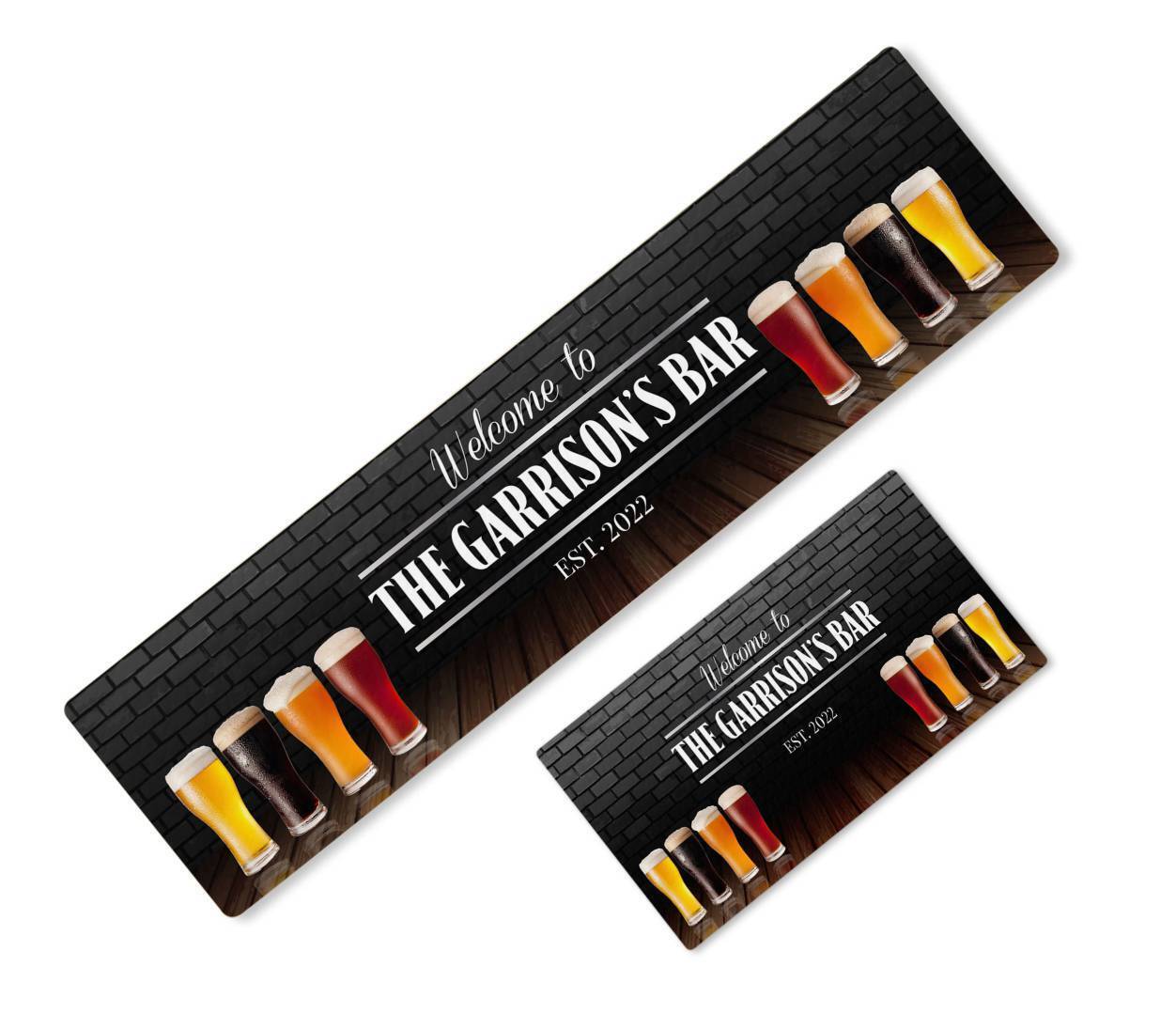 Personalised Any Text Beer Mat Label Bar Runner Ideal Home Pub Cafe Occasion 29