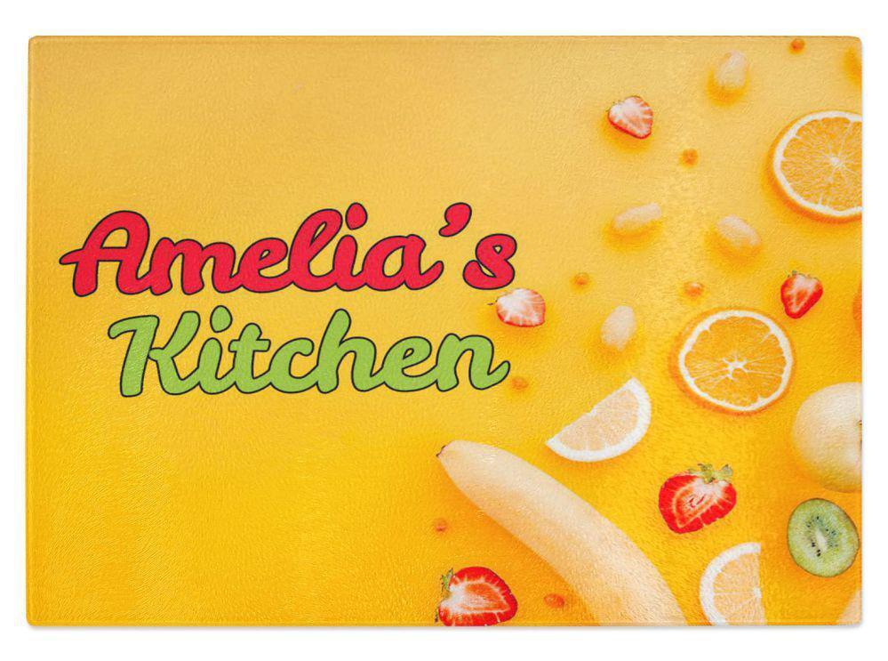 Personalised Any Name Kitchen Glass Chopping Board Item Gift 15