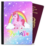 Personalised Unicorn kids Passport Cover Holder Any Name Holiday Accessory 19