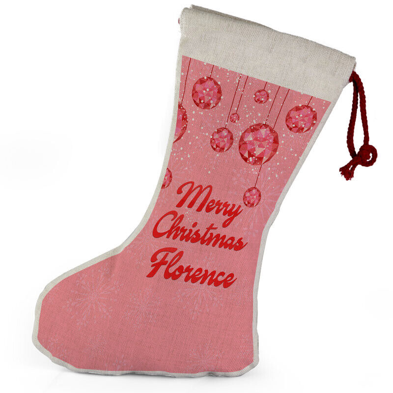 Personalised Any Name Christmas Stocking Tree Decoration Gift Present 3
