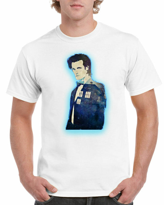 New Unisex Doctor Who Matt Smith Tardis Short Sleeve Novelty T-Shirt White