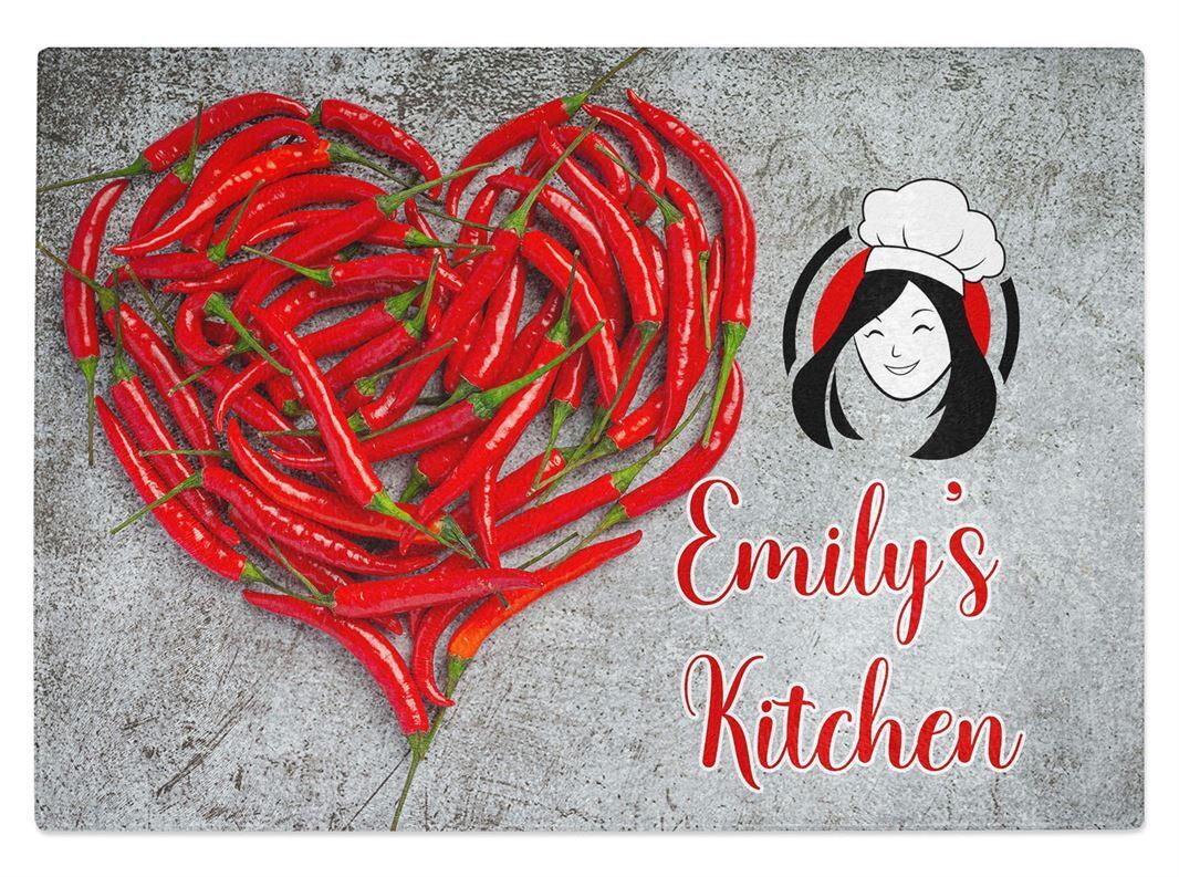 Personalised Any Name Kitchen Glass Chopping Board Item Gift 4