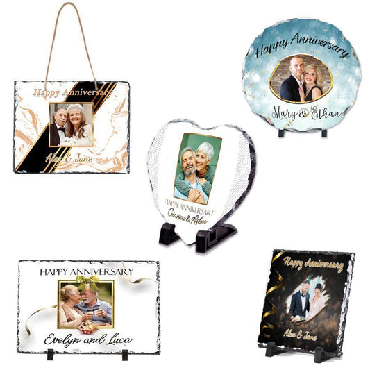 Personalised Anniversary Design Rock Slate  Any Name Image Wedding Gift 6